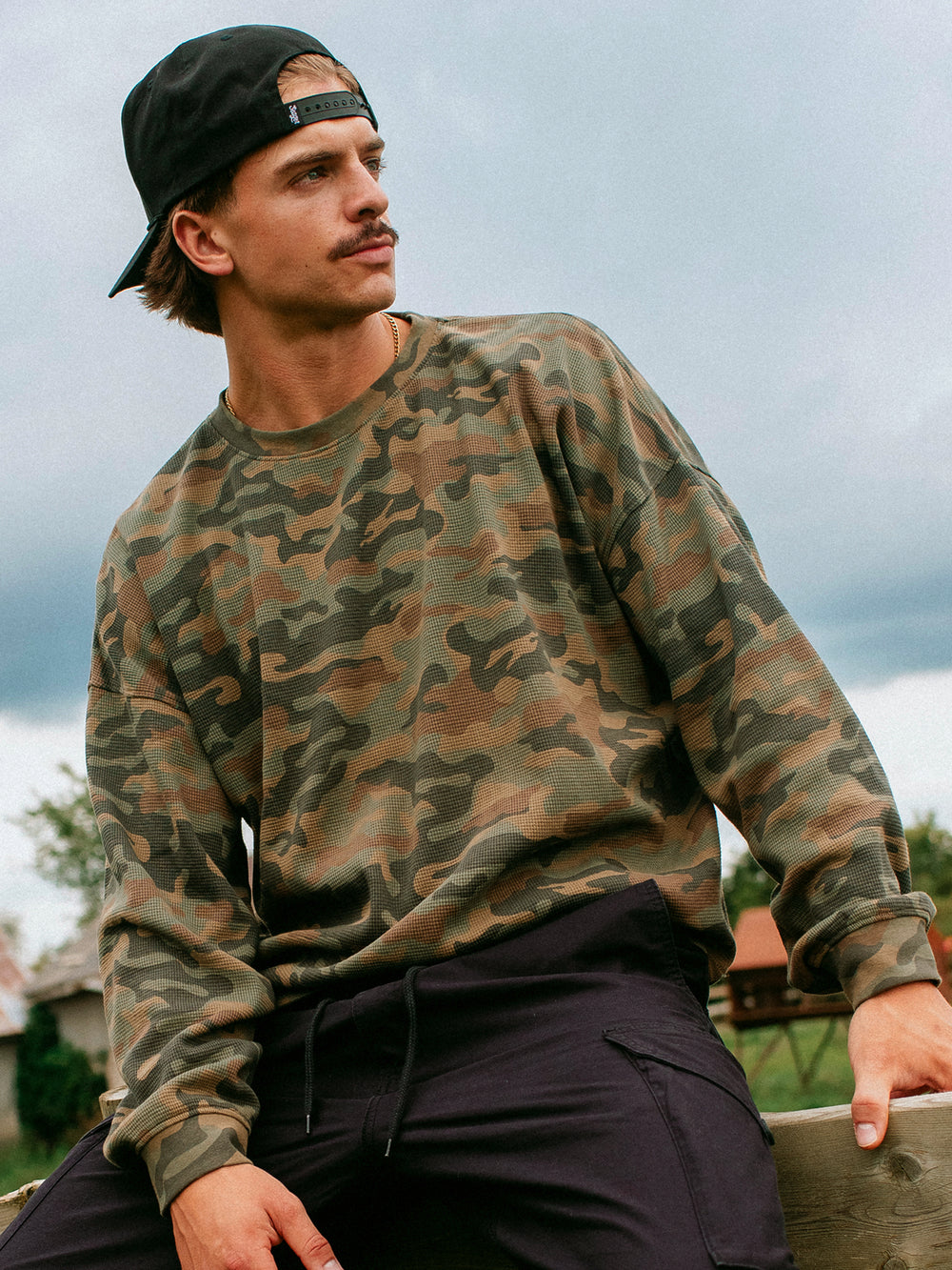 POIDS LOURD LONG SLEEVE WAFFLE - CAMO