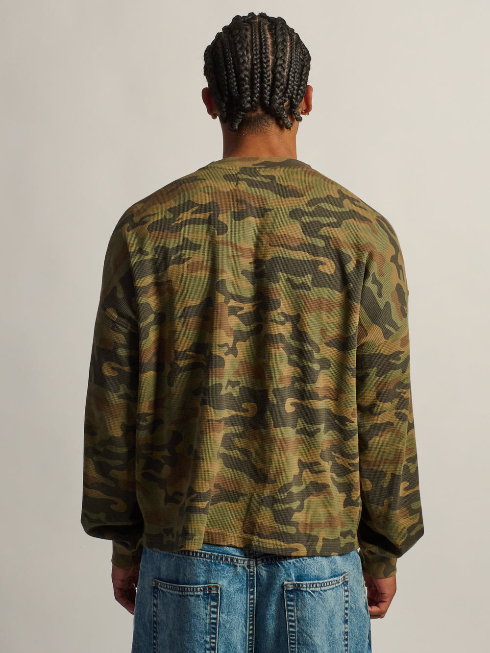 KOLBY T-SHIRT GAUFRÉ À MANCHES LONGUES LOURDES - CAMOUFLAGE