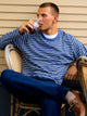 KOLBY KOLBY ESSENTIAL BAGGY LONG SLEEVE TEE - BLUE STRIPE - Boathouse