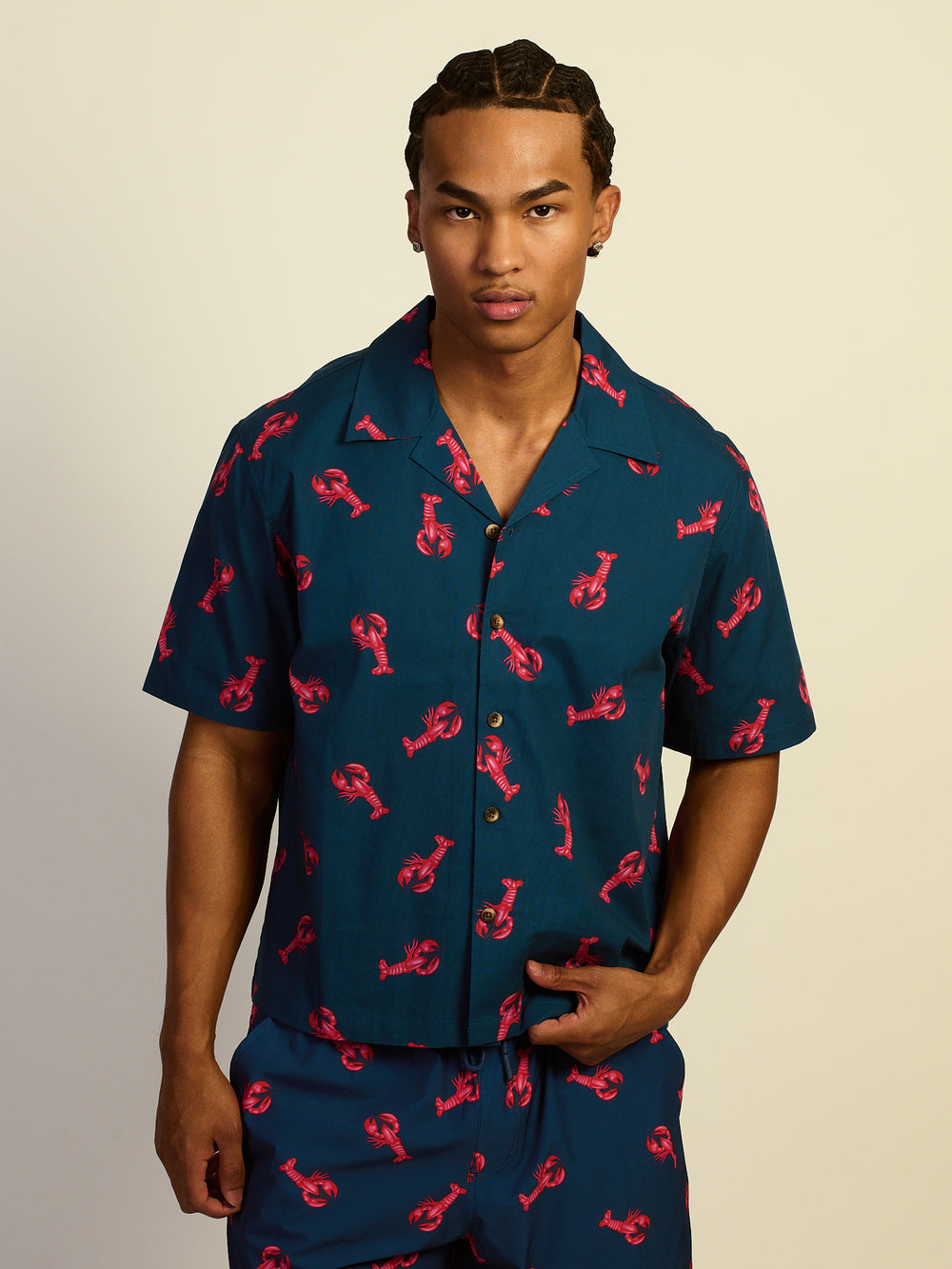 KOLBY SWIM LOBSTER SC WOVEN SHIRT - NAVY