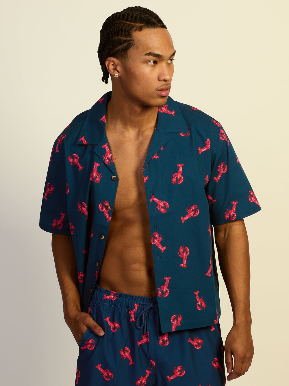 KOLBY SWIM LOBSTER SC WOVEN SHIRT - NAVY