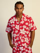 KOLBY SWIM HIBISCUS WOVEN SHIRT - RED