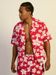 KOLBY SWIM HIBISCUS WOVEN SHIRT - RED