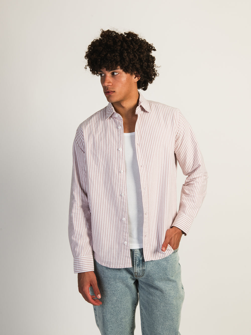 KOLBY KOLBY STRIPED OXFORD SHIRT - CORAL - CLEARANCE - Boathouse