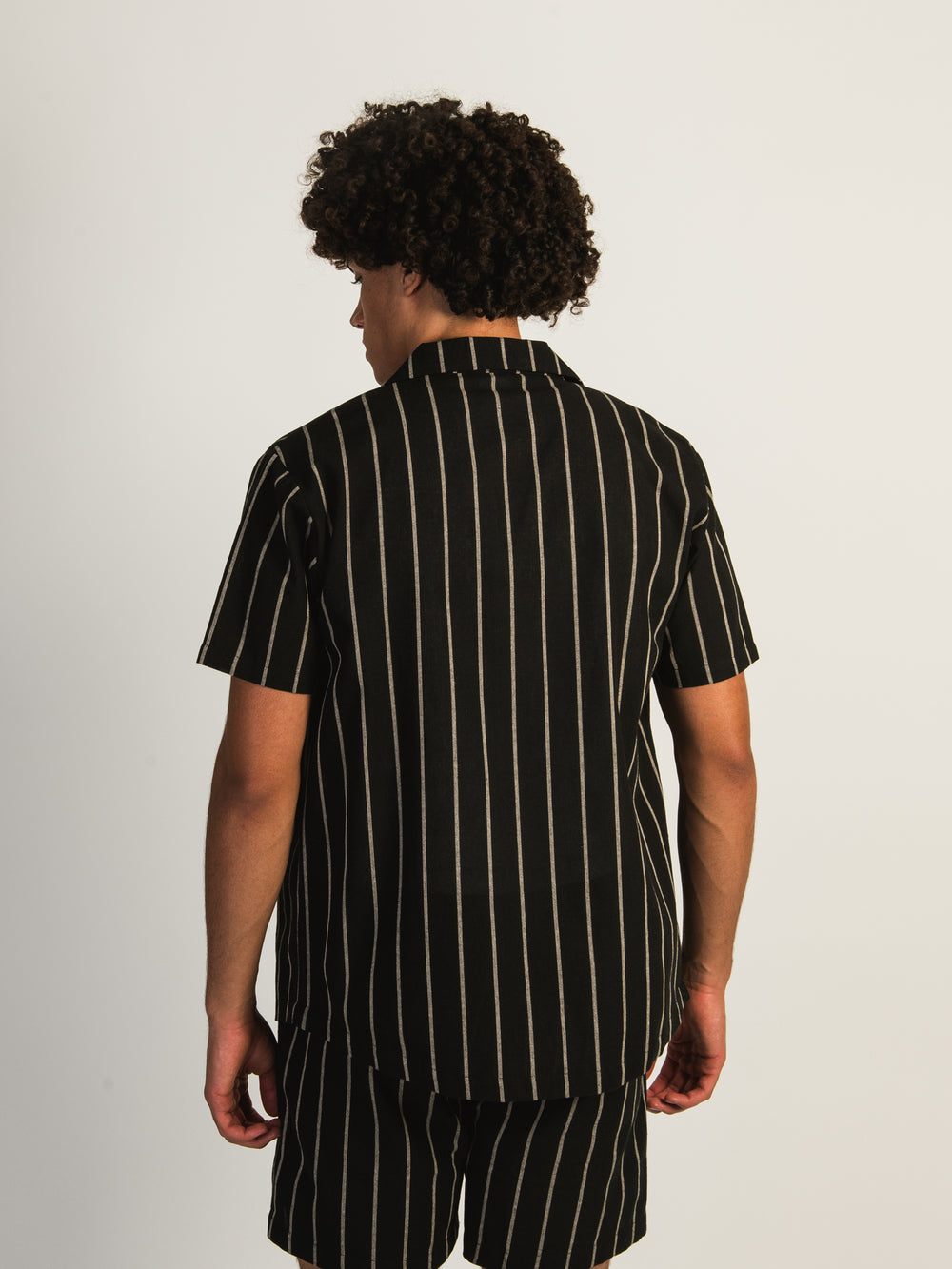 KOLBY STRIPE SHIRT - BLACK