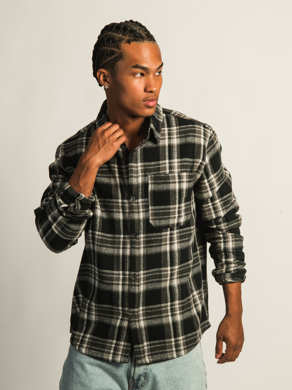 KOLBY 90S FLANNEL - BLACK