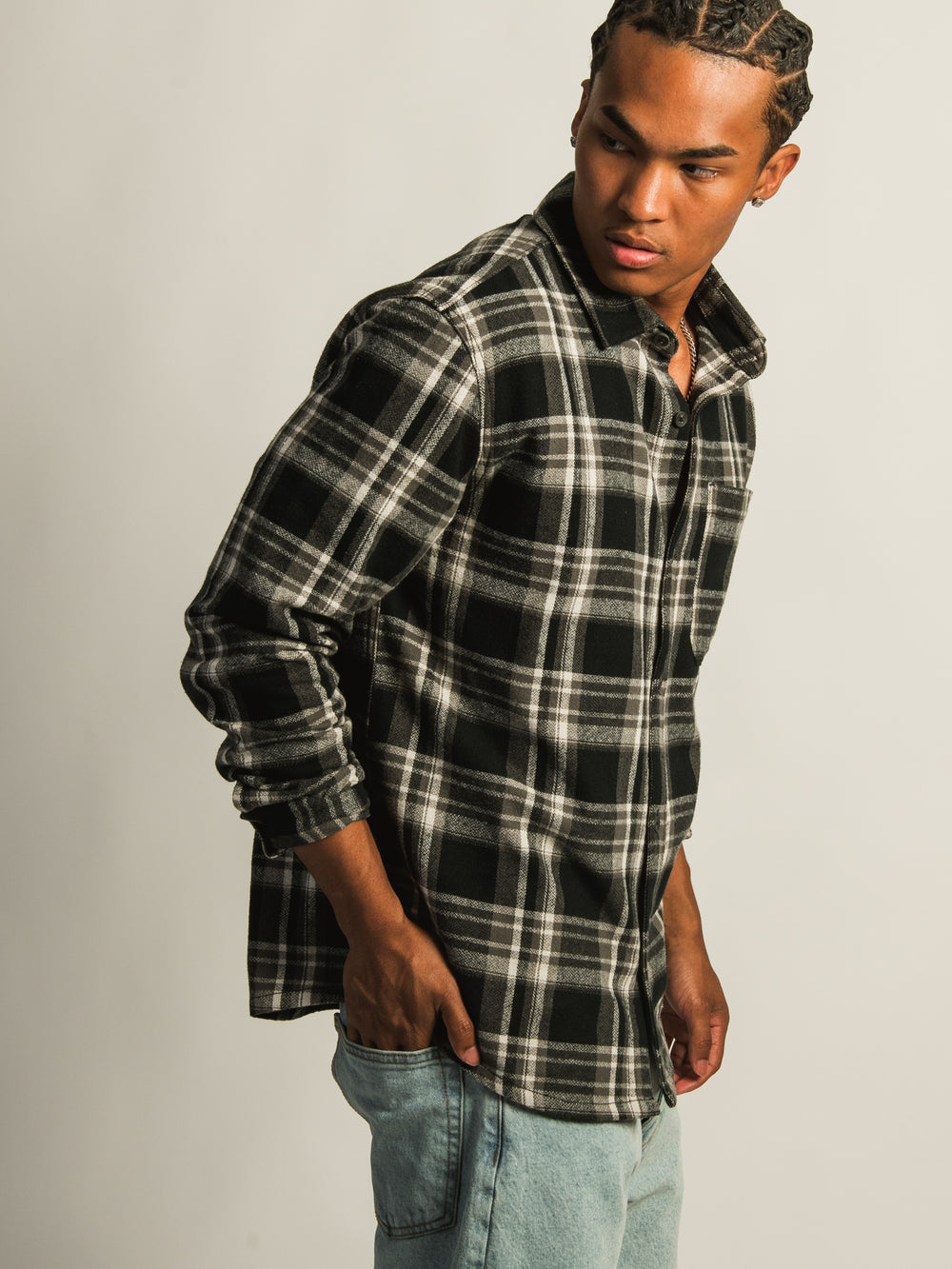 KOLBY 90S FLANNEL - BLACK