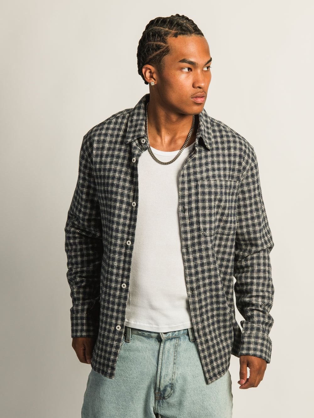 FLANELLE KOLBY 90S -BLEU