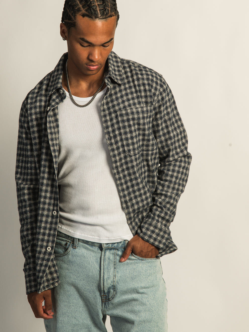 FLANELLE KOLBY 90S -BLEU