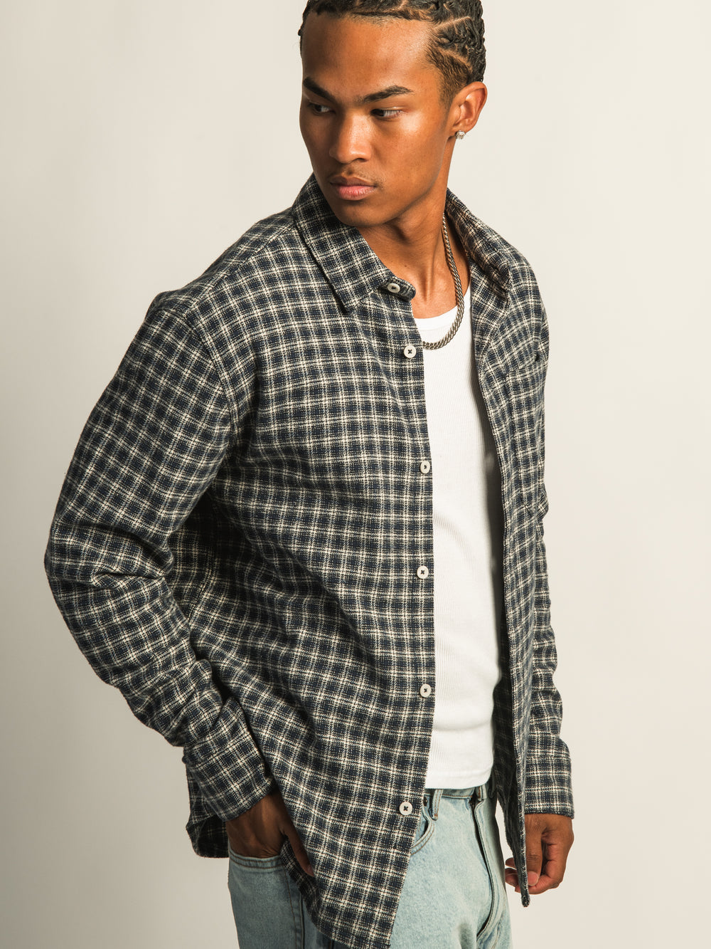 FLANELLE KOLBY 90S -BLEU