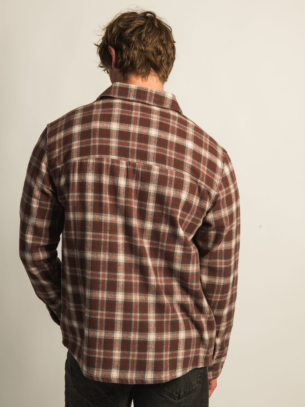 KOLBY 90S FLANNEL-BURGUNDY