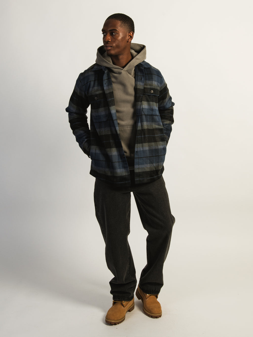 KOLBY PLAID OVERSHIRT - BLUE