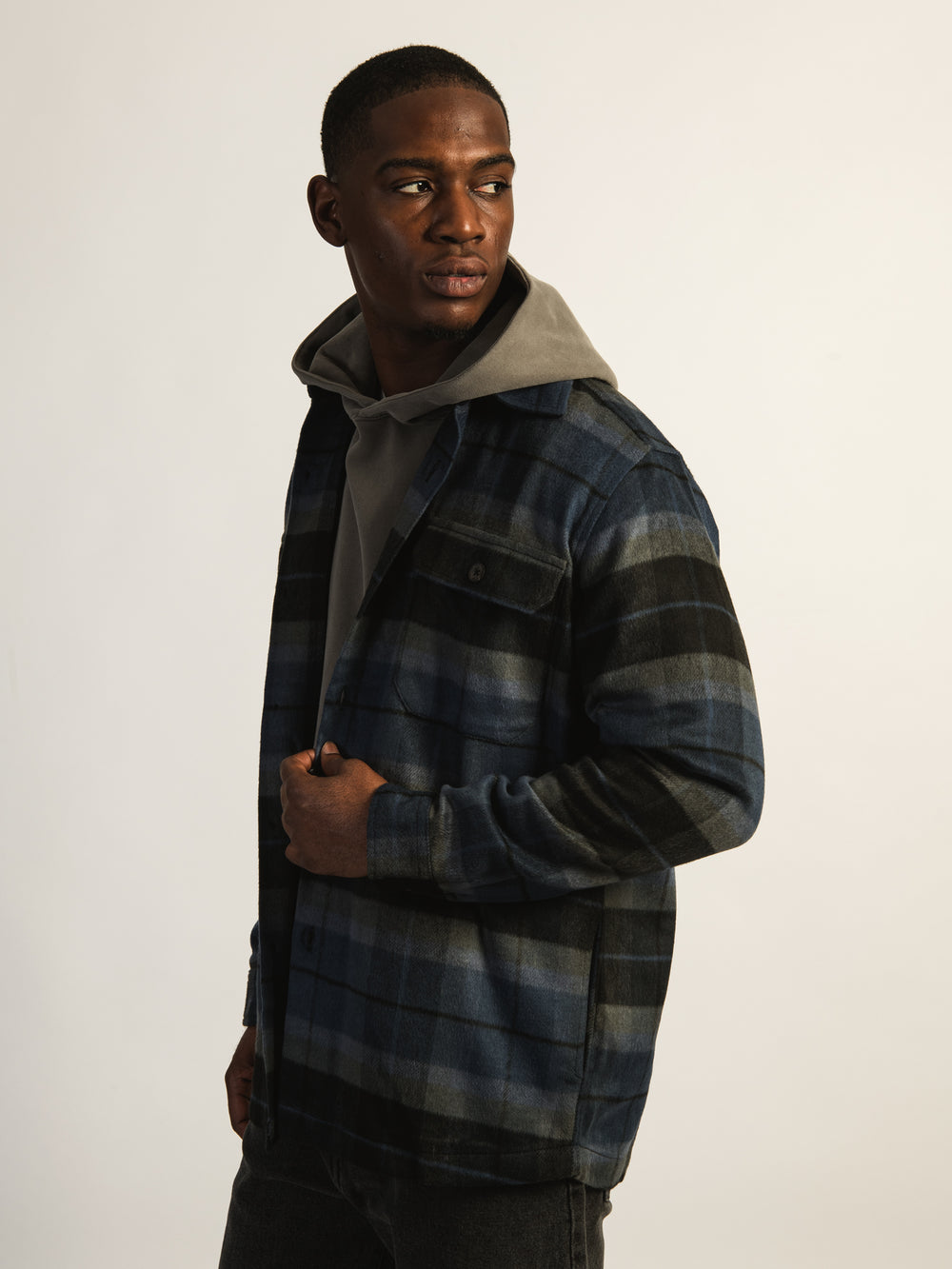 KOLBY PLAID OVERSHIRT - BLUE