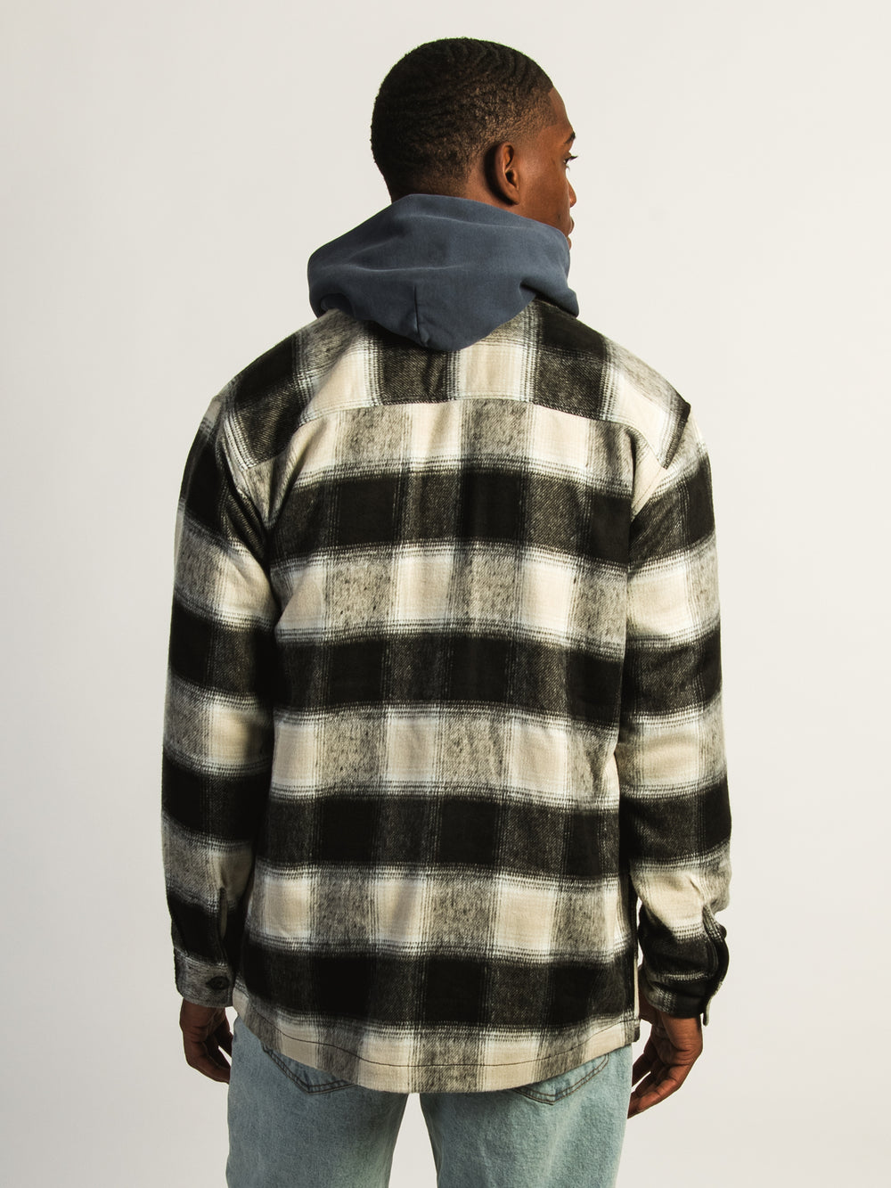 KOLBY PLAID OVERSHIRT - CREAM