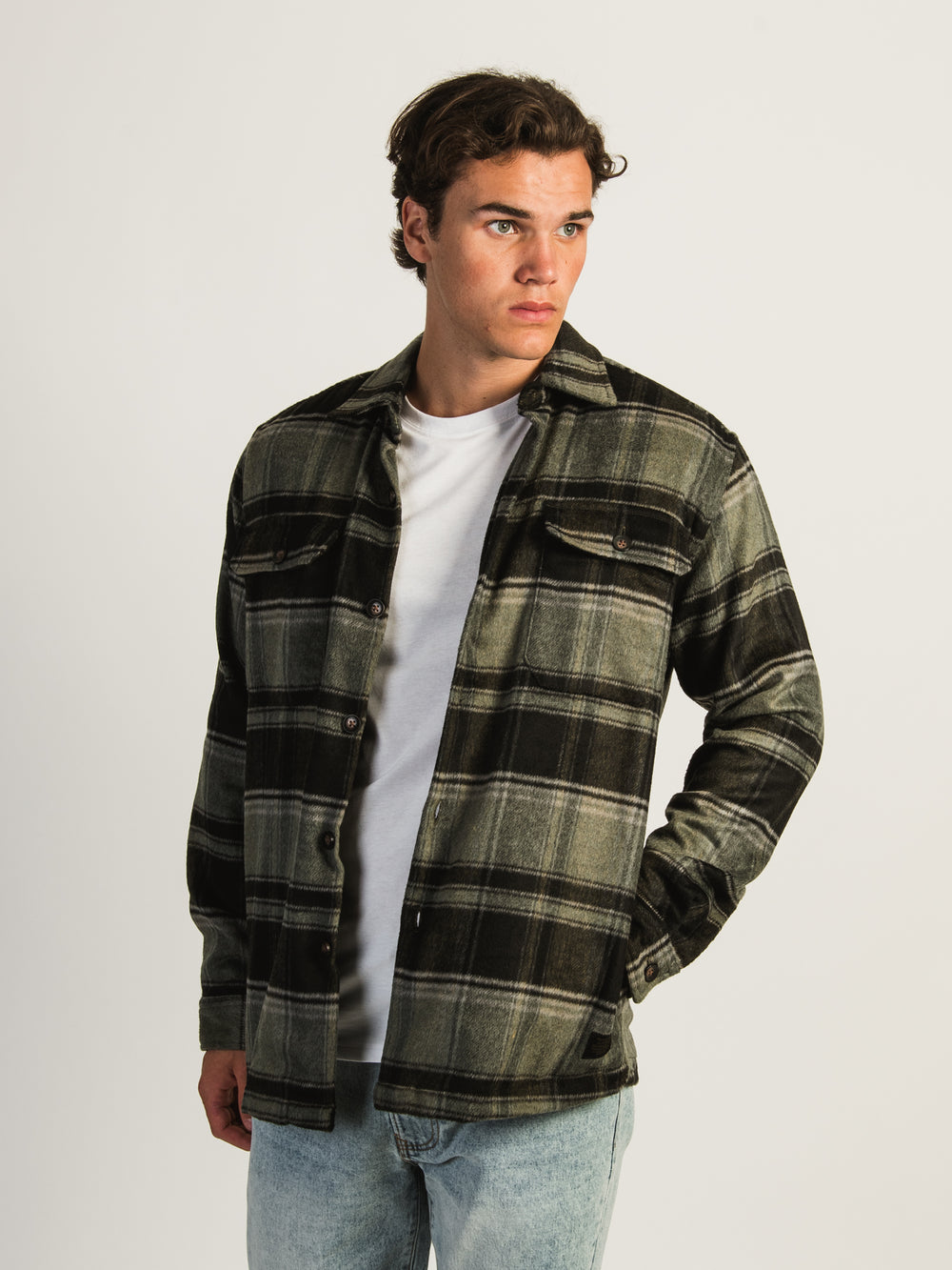 KOLBY TRAPPER OVERSHIRT - BLACK - CLEARANCE