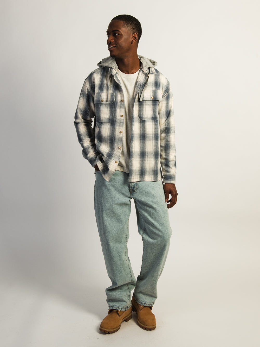 HOODIE FLANNELLE KOLBY - BLEU