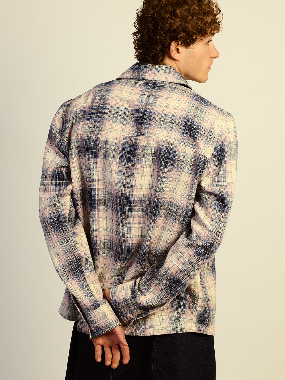 KOLBY BOXY PLAID SHIRT - NATURAL
