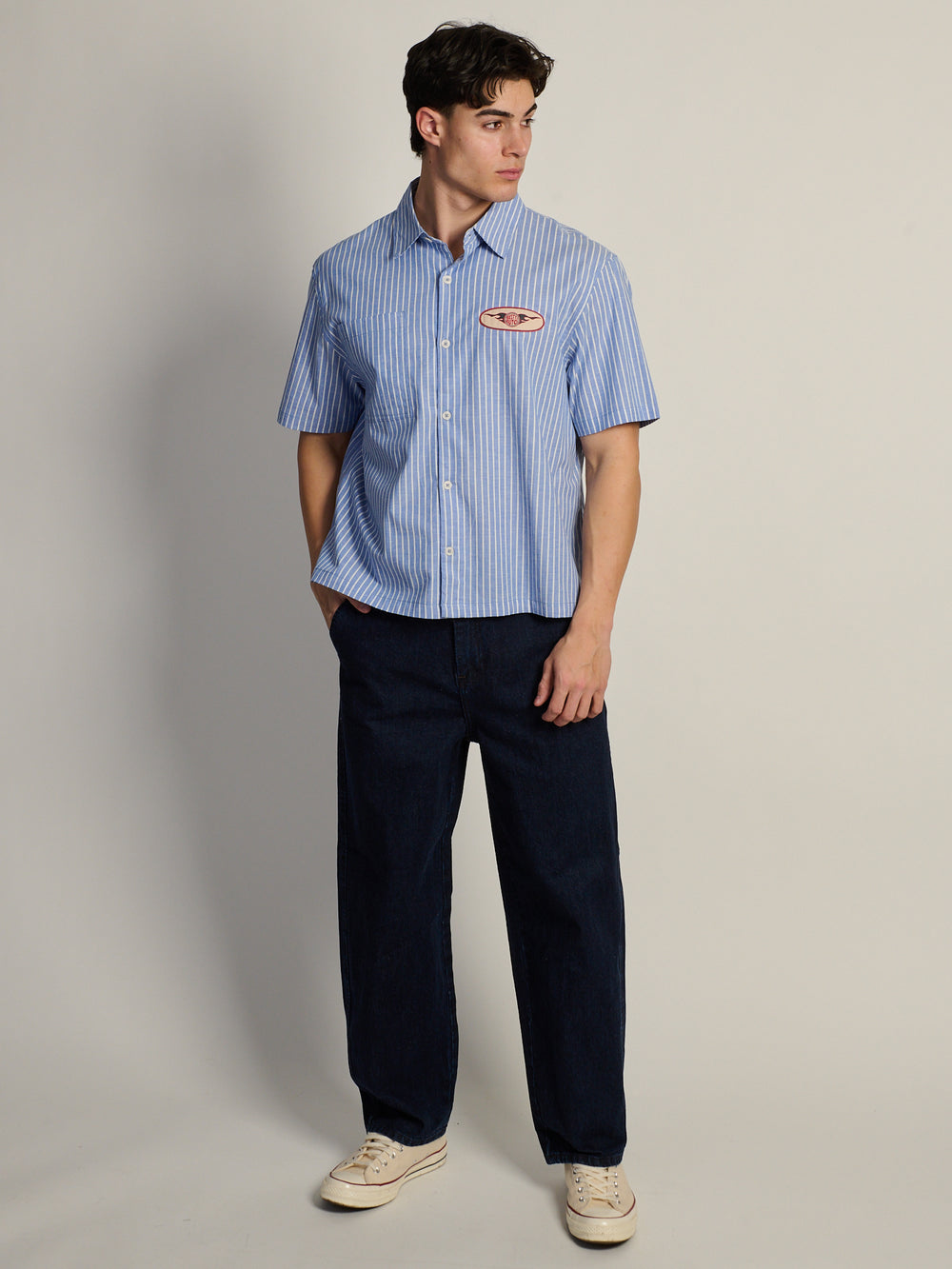 KOLBY BOXY PLAID SHIRT - BLUE