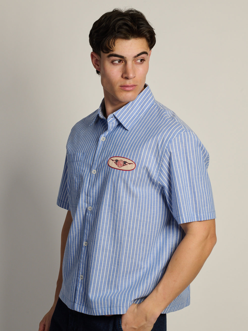KOLBY BOXY PLAID SHIRT - BLUE