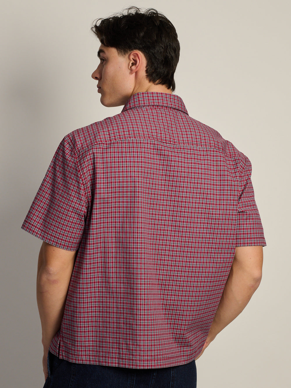 KOLBY KOLBY BOXY PLAID SHIRT - BURGUNDY - Boathouse
