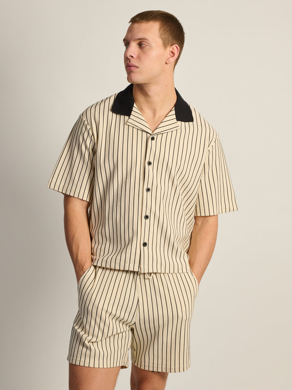 CHEMISE KOLBY CÔTELÉE COURTE - PINSTRIPE