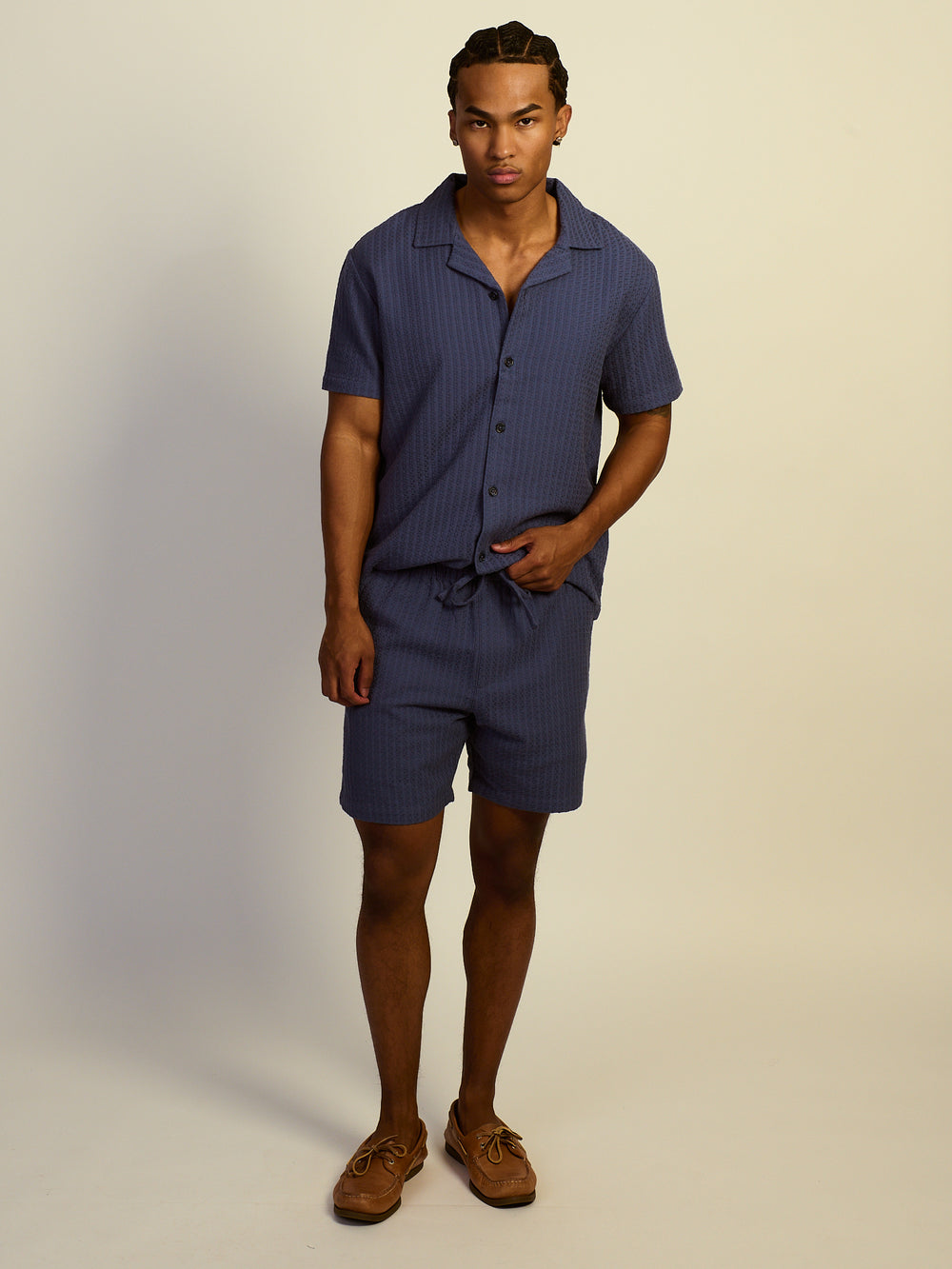 KOLBY RELAXED FIT WOVEN SHIRT - BLUE