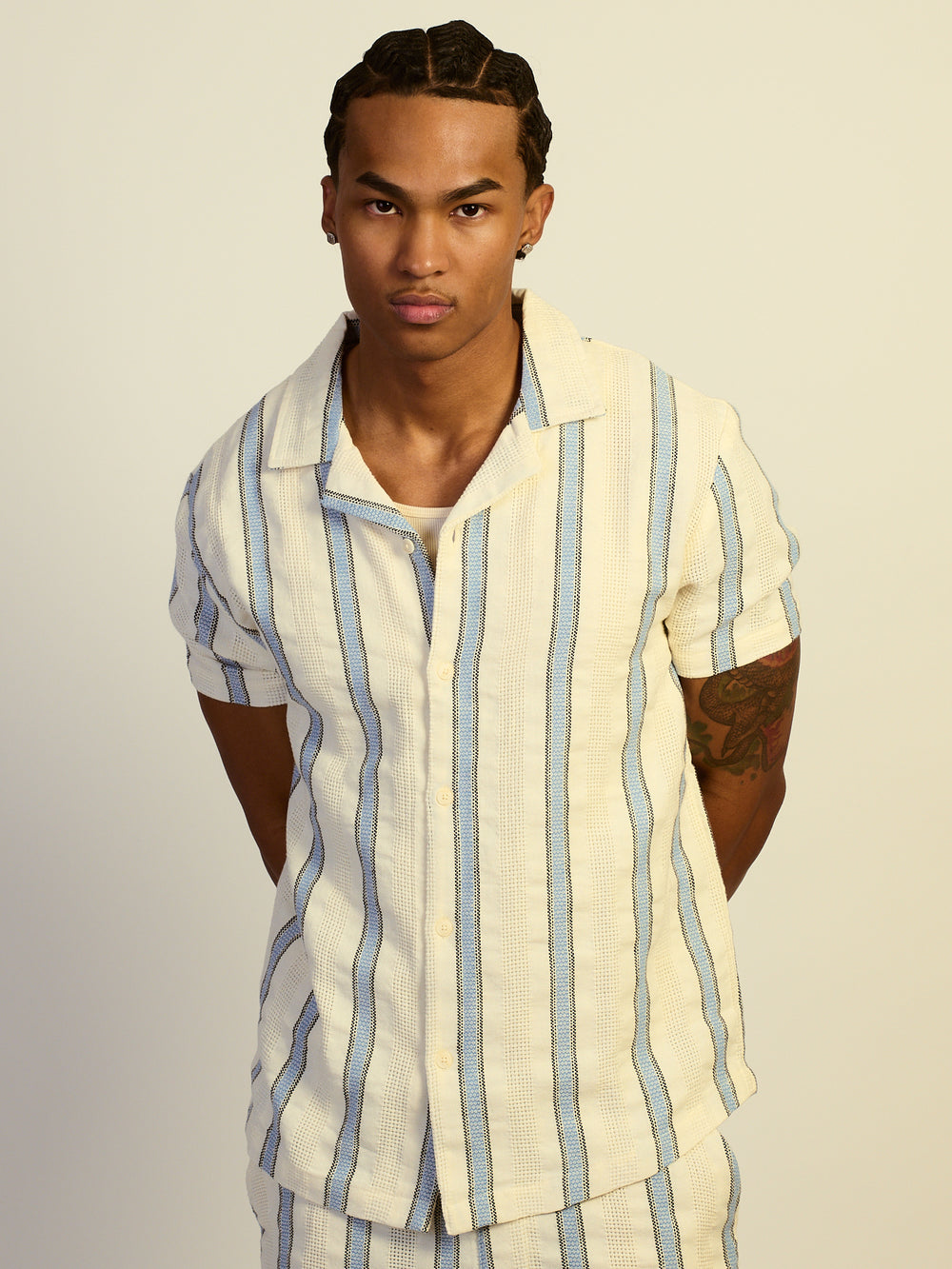 CHEMISE KOLBY AMPLE À RAYURES – BLEU