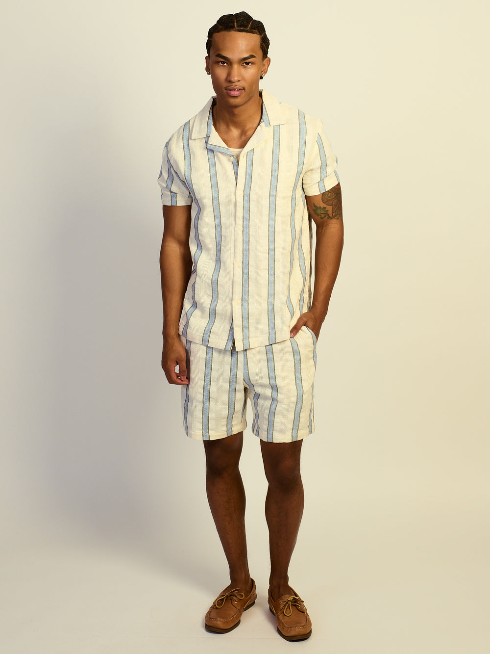 KOLBY RELAXED FIT STRIPE SHIRT - BLUE