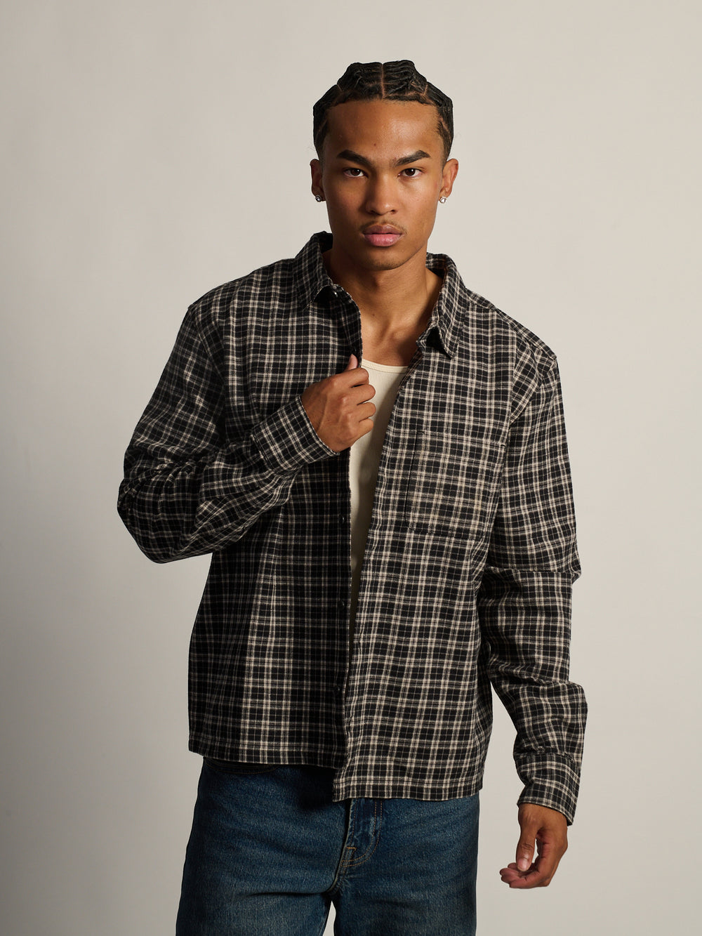 KOLBY SHORT CUT FLANNEL - BLACK