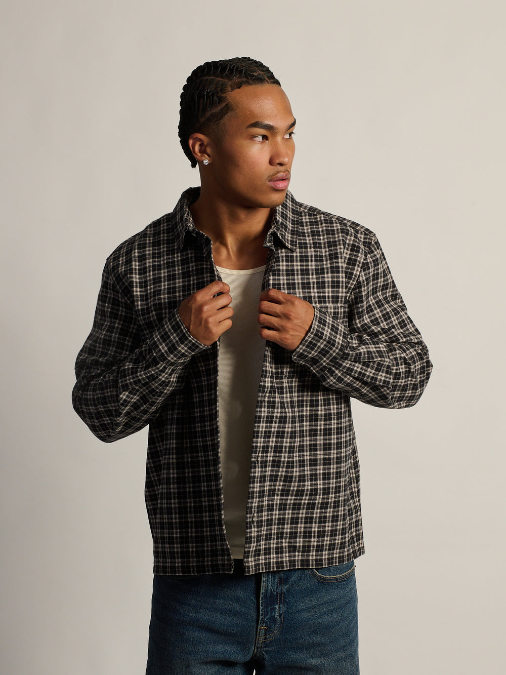 KOLBY SHORT CUT FLANNEL - BLACK