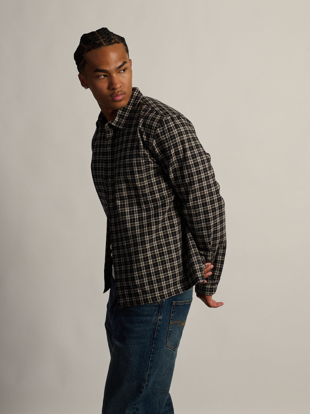 KOLBY SHORT CUT FLANNEL - BLACK