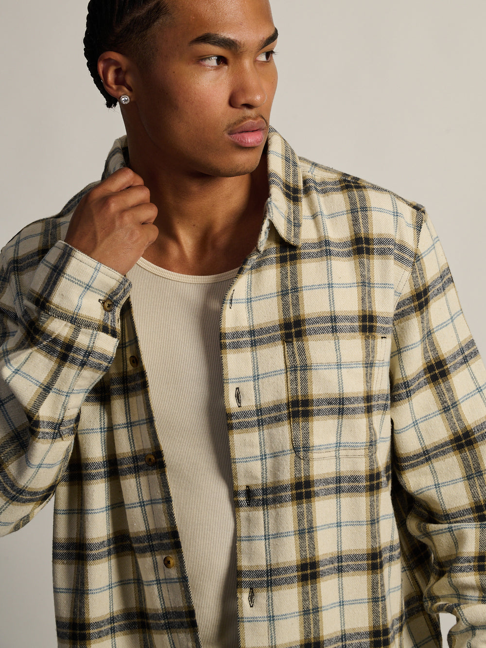 KOLBY SHORT CUT FLANNEL - CREAM