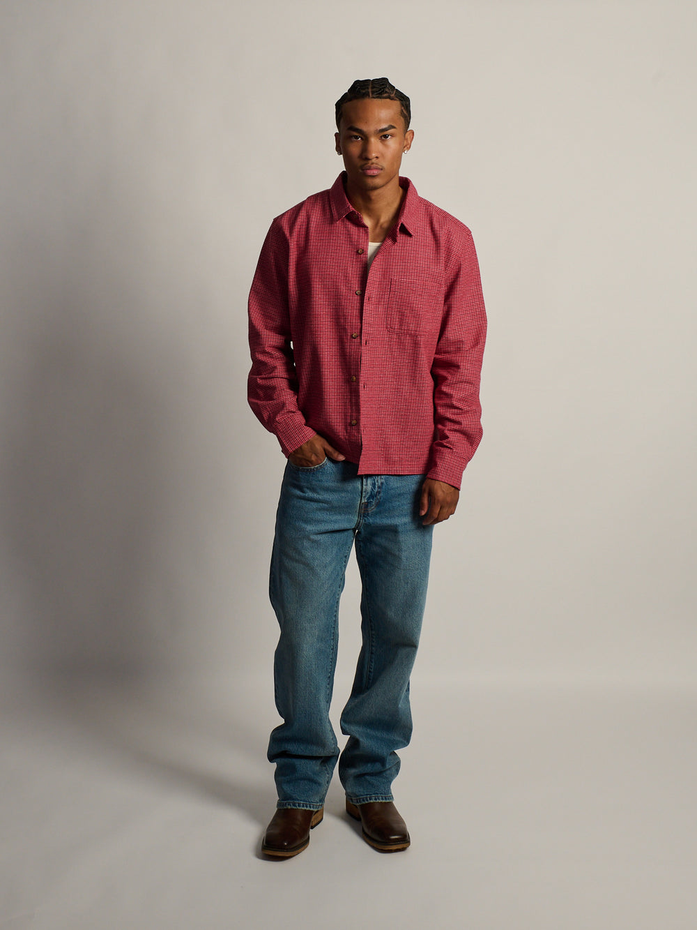 KOLBY SHORT CUT FLANNEL - RED