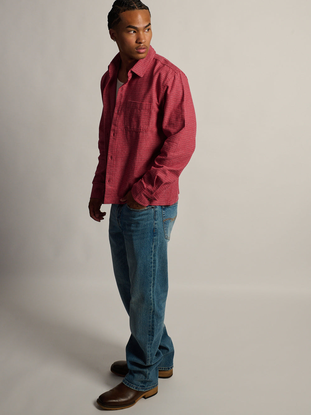 KOLBY SHORT CUT FLANNEL - RED