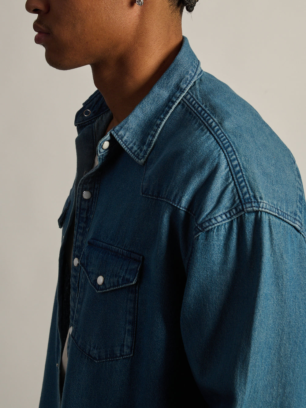 KOLBY WESTERN SHIRT - DENIM