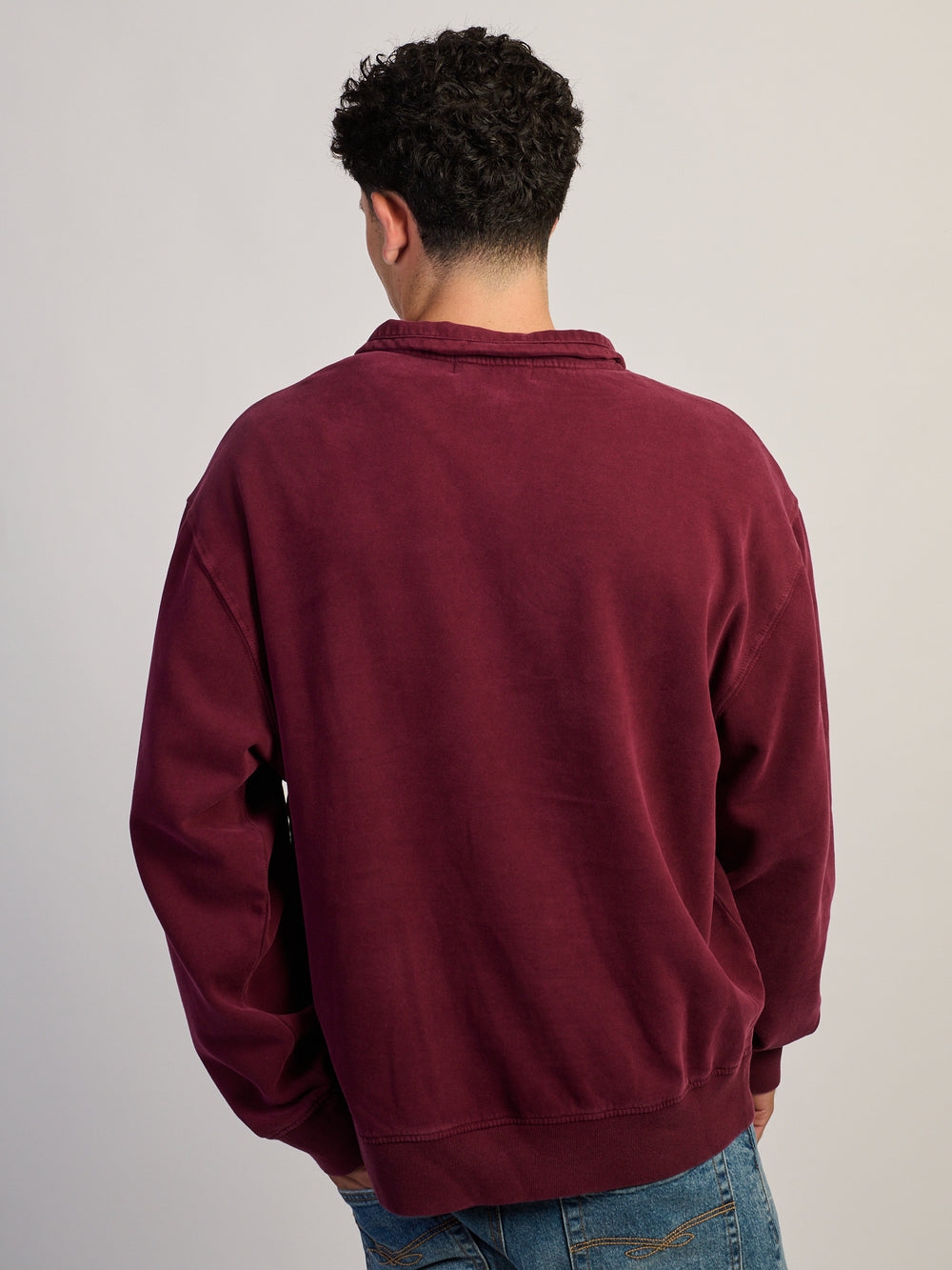 KOLBY KOLBY RELAXED FIT QUARTER ZIP - BURGUNDY - Boathouse