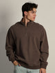 KOLBY KOLBY RELAXED FIT QUARTER ZIP - CHOCOLATE - Boathouse