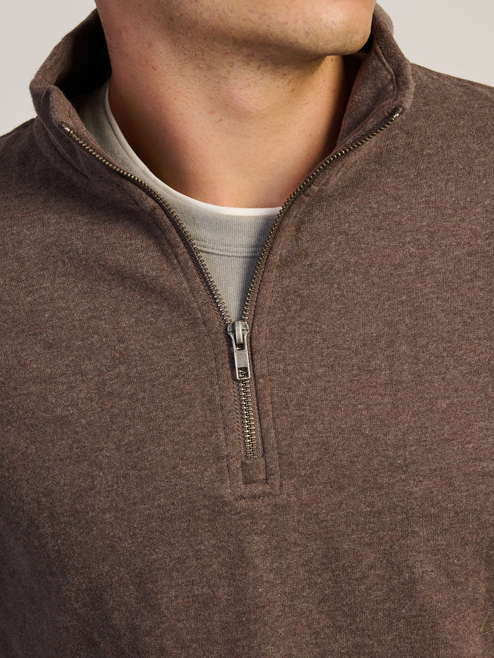 KOLBY KOLBY RELAXED FIT QUARTER ZIP - CHOCOLATE - Boathouse