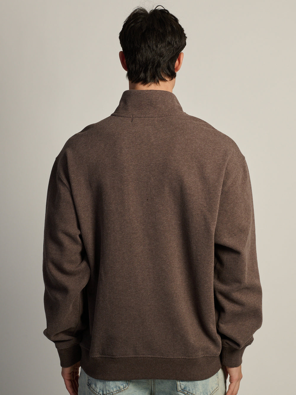 KOLBY RELAXED FIT QUARTER ZIP - CHOCOLATE