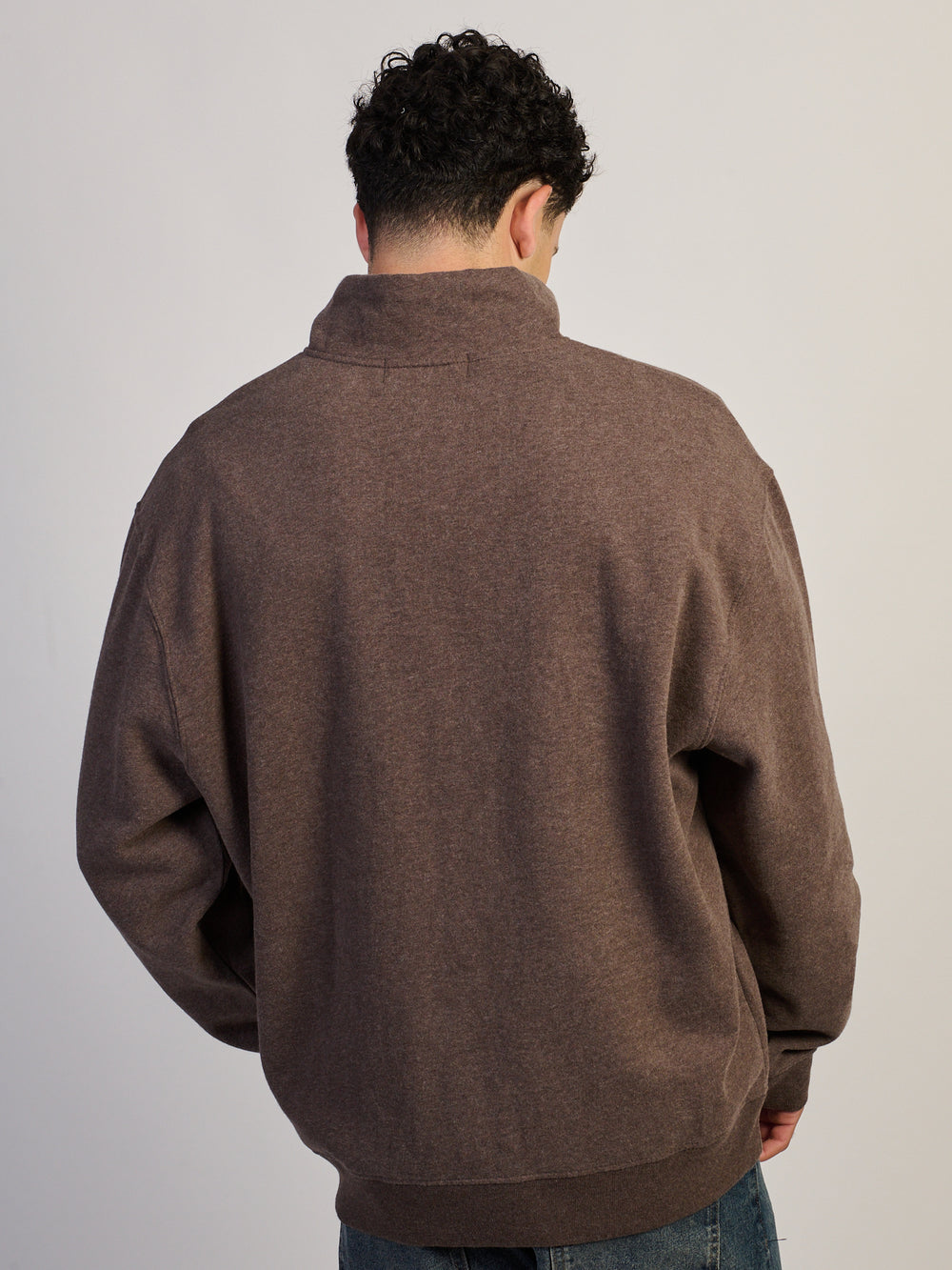 KOLBY KOLBY RELAXED FIT QUARTER ZIP - CHOCOLATE - Boathouse