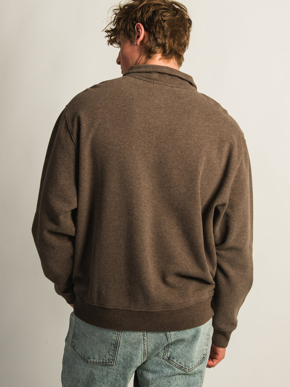 KOLBY RELAXED FIT QUARTER ZIP - CHOCOLATE