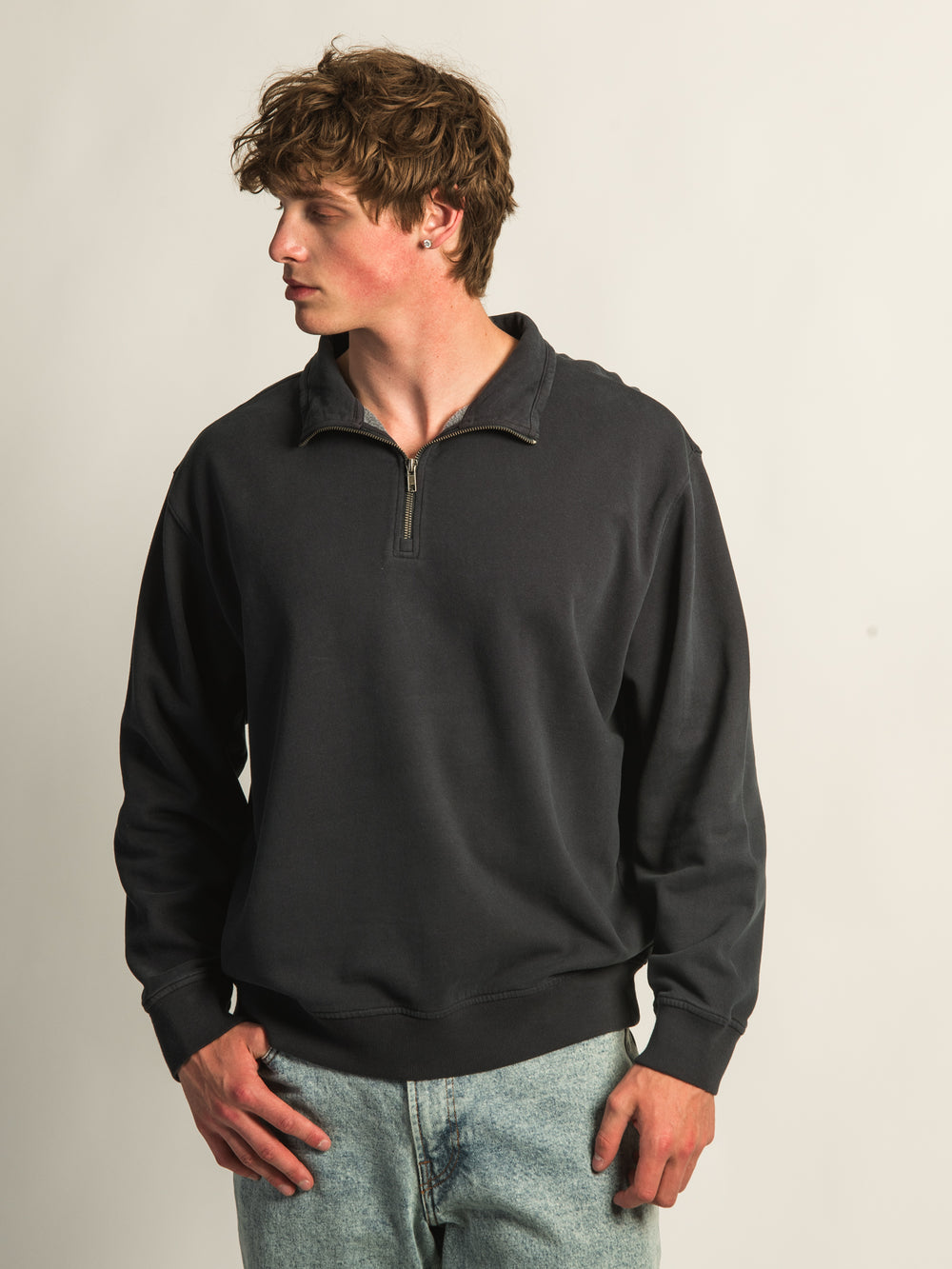 KOLBY RELAXED FIT QUARTER ZIP - NAVY