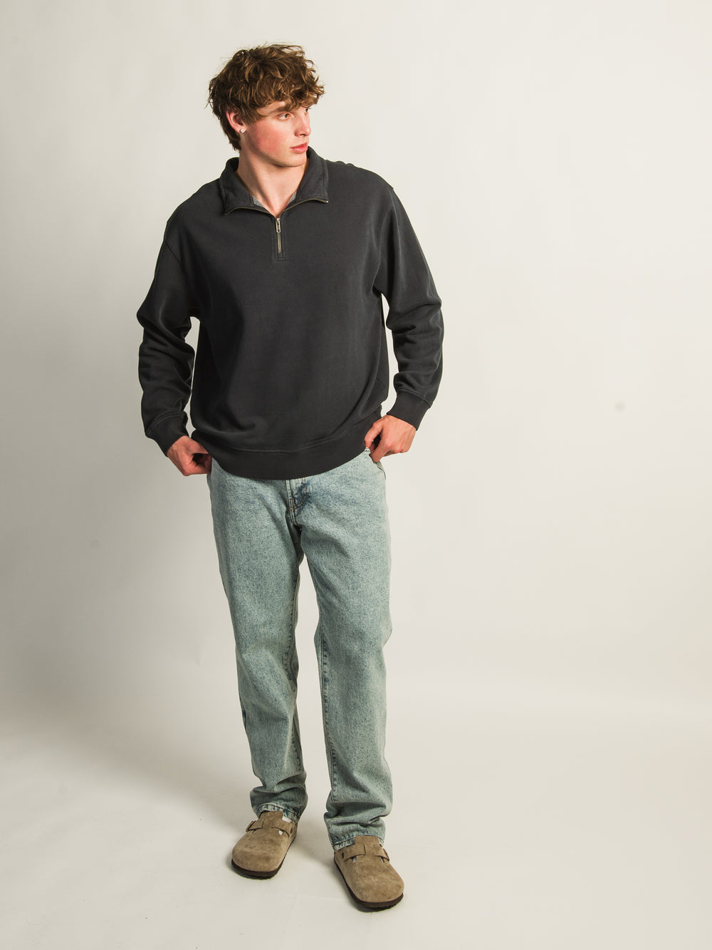 KOLBY RELAXED FIT QUARTER ZIP - NAVY