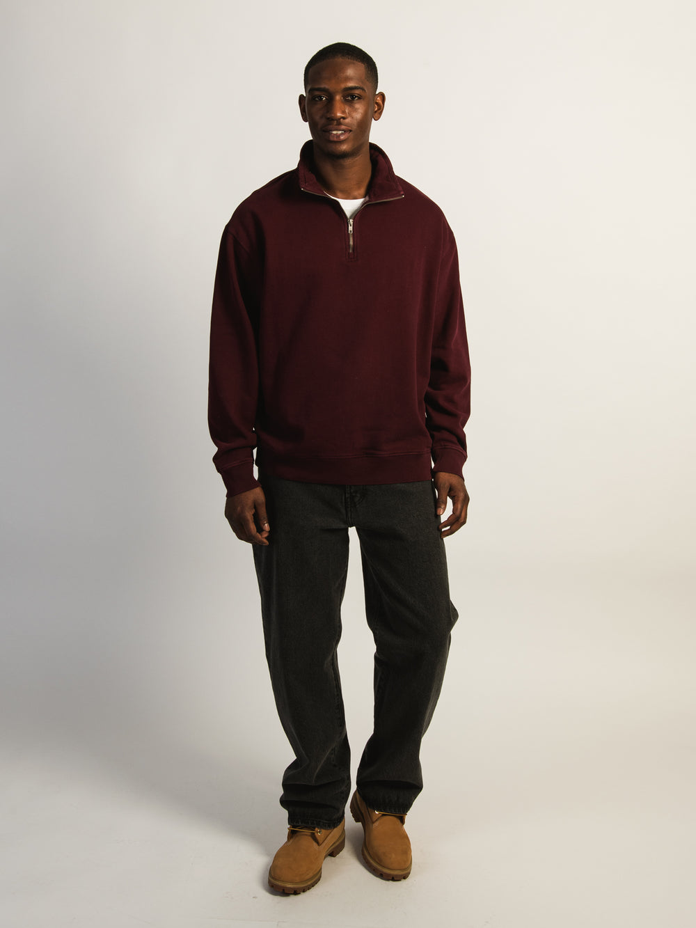 CHANDAIL KOLDY ¼ ZIP COUPE DÉCONTRACTÉE - PRUNE