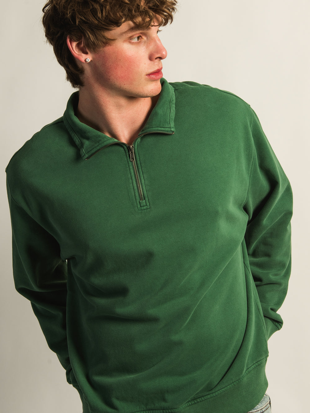 KOLBY RELAXED FIT QUARTER ZIP - PINE