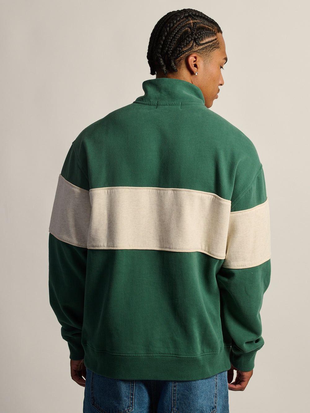 KOLBY SWEAT À CAPUCHE ZIPPÉ COUPE RELAXÉE - VERT