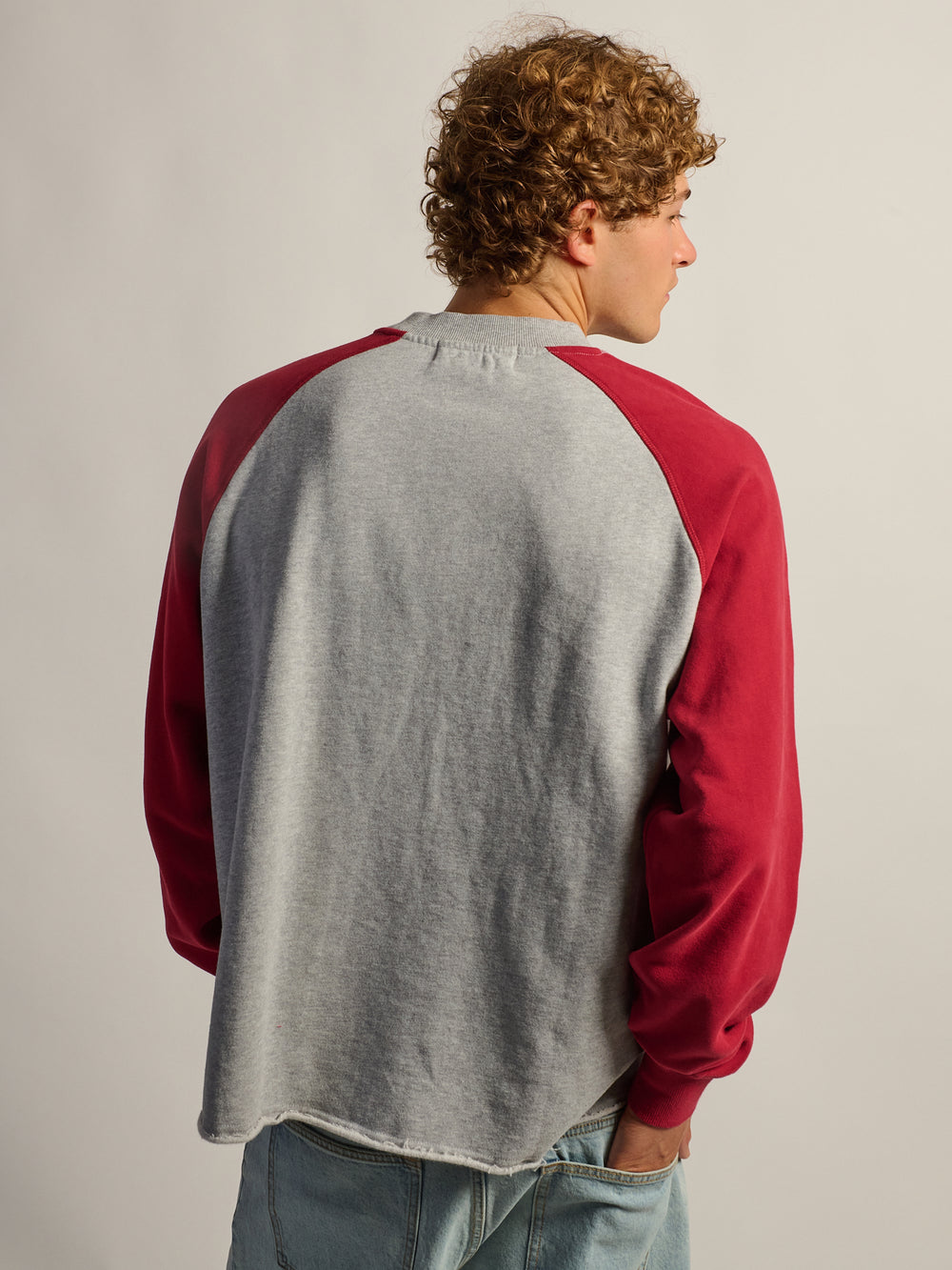 KOLBY RAGLAN CREW SWEAT À CAPUCHE - ROUGE
