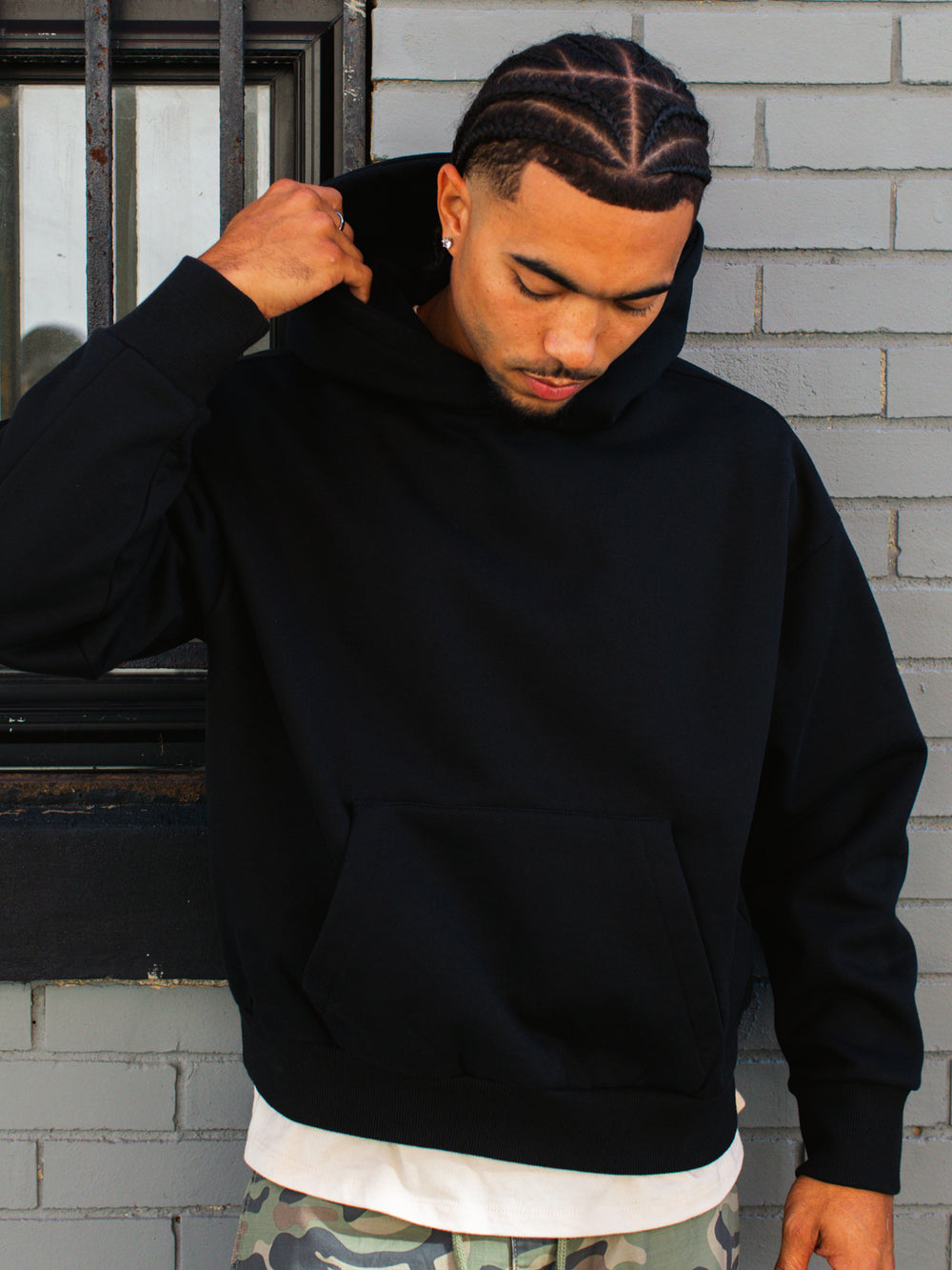 HOODIE KOLBY SHORT CUT POIDS LOURD - NOIR
