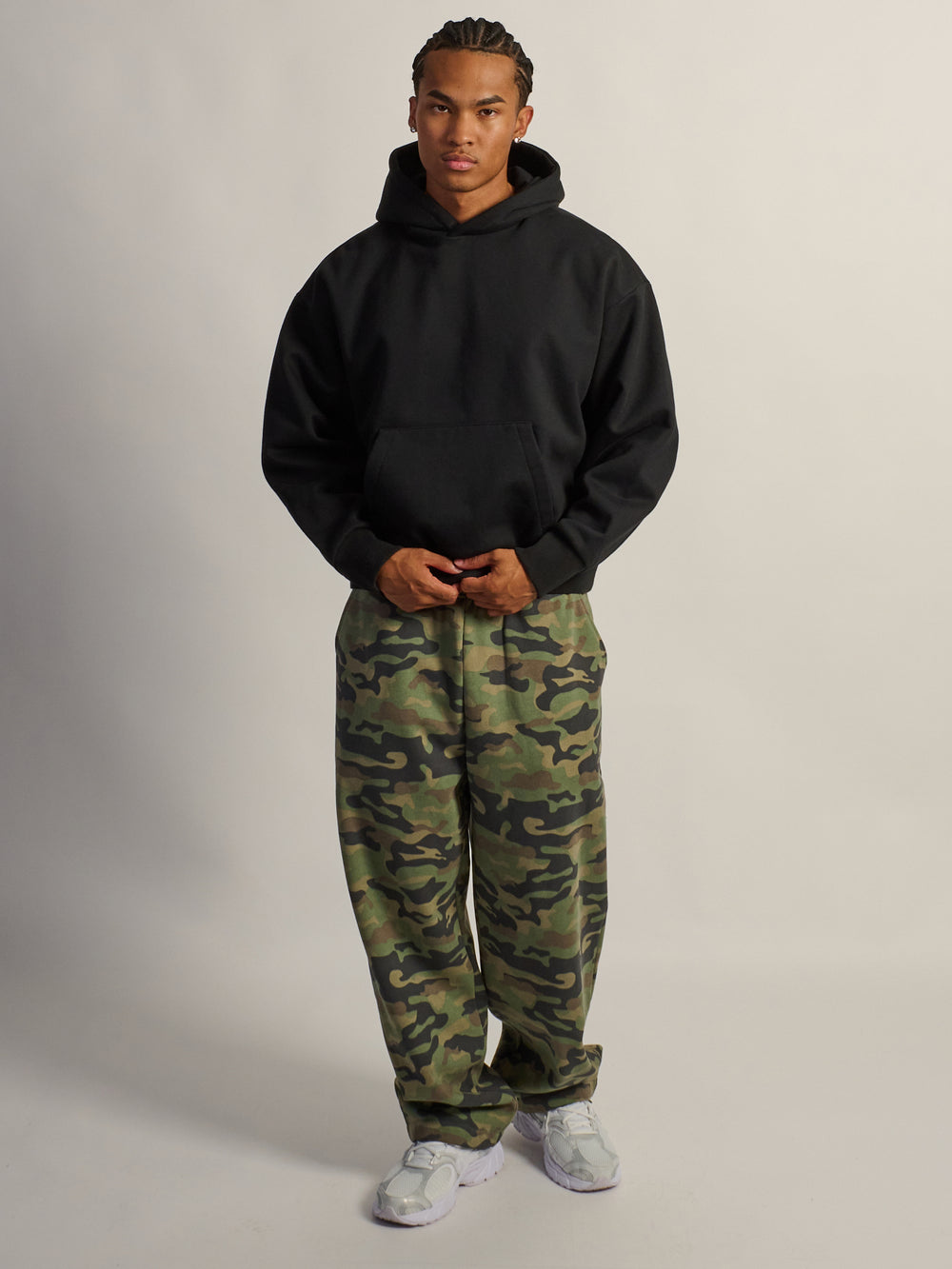 KOLBY SWEAT À CAPUCHE COUPE COUPE LOURDE - NOIR