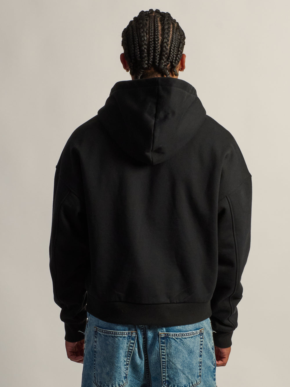 KOLBY SHORT CUT HEAVYWEIGHT ZIP - UP HOODIE - NOIR